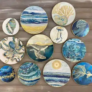 "Golden Ocean" Wall Plates Collection