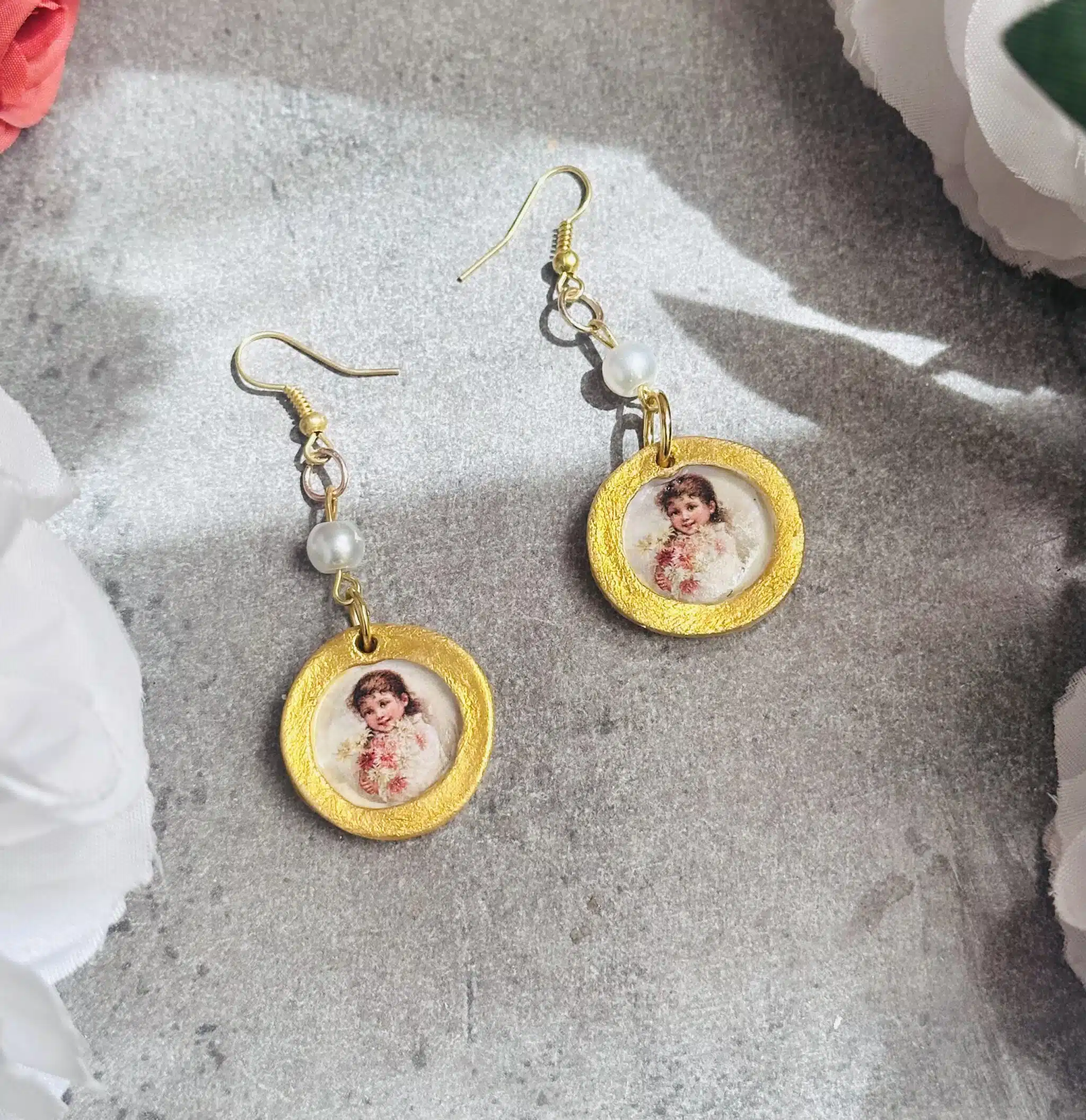 A Girl With Roses Vintage Earring 1 A Girl With Roses Vintage earring