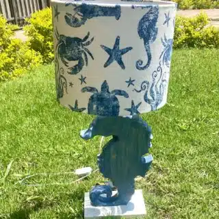 Coastal Blue Sea Horse Side Lamp