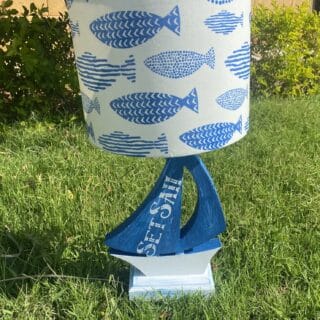 Blue Boat Summer Side Lamp