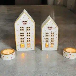 House lantern set with tealight holders