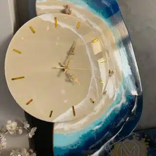 Irregular ocean resin wall clock