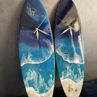 Surfboard resin wall clock
