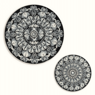 Grey mandala dots