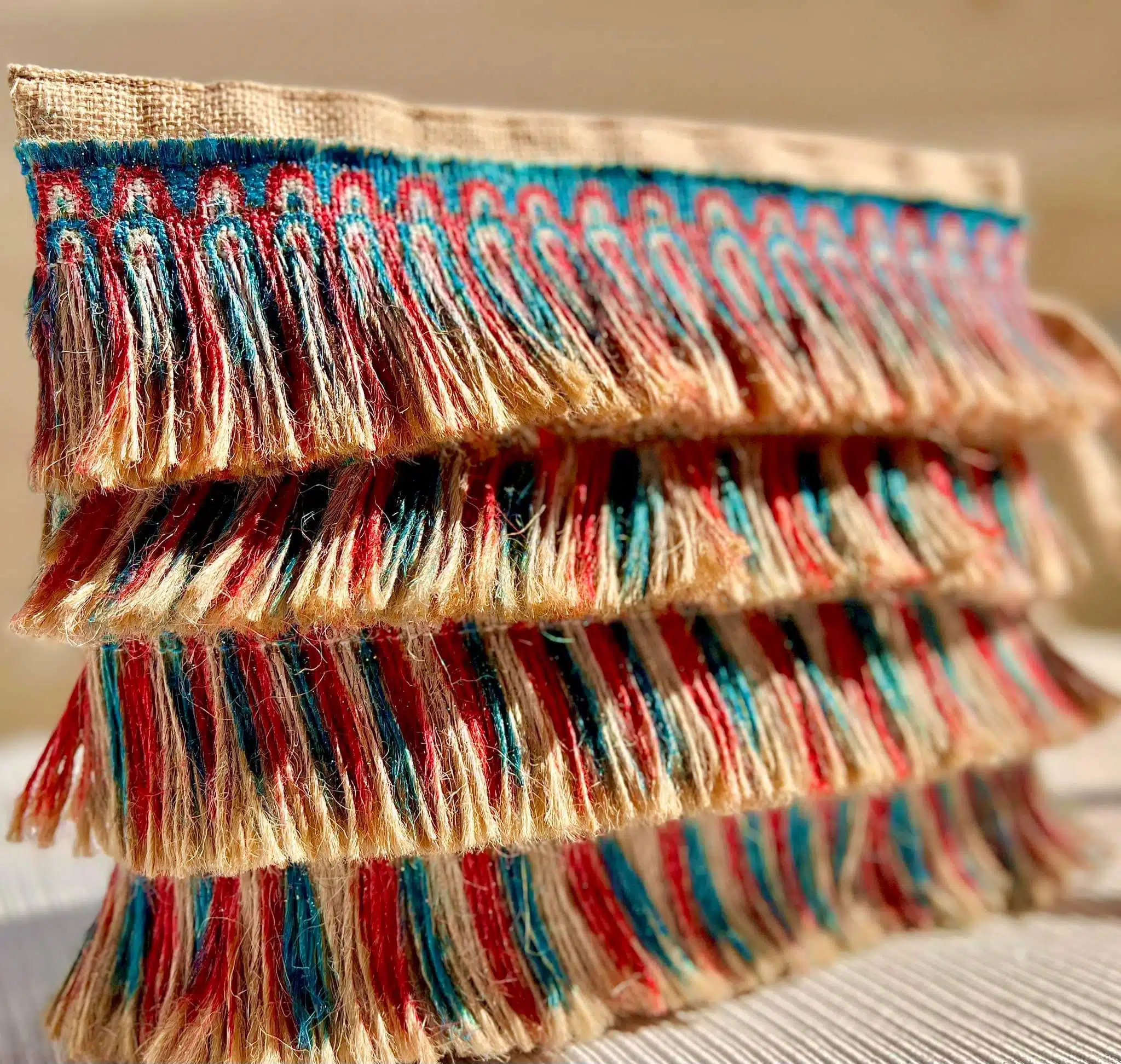 Colorful fringe clutch 1 Colorful fringe clutch