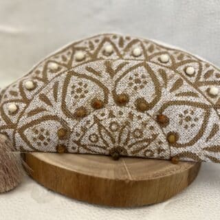 Half circle bag with bead detail