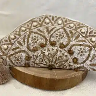 Half circle bag with bead detail