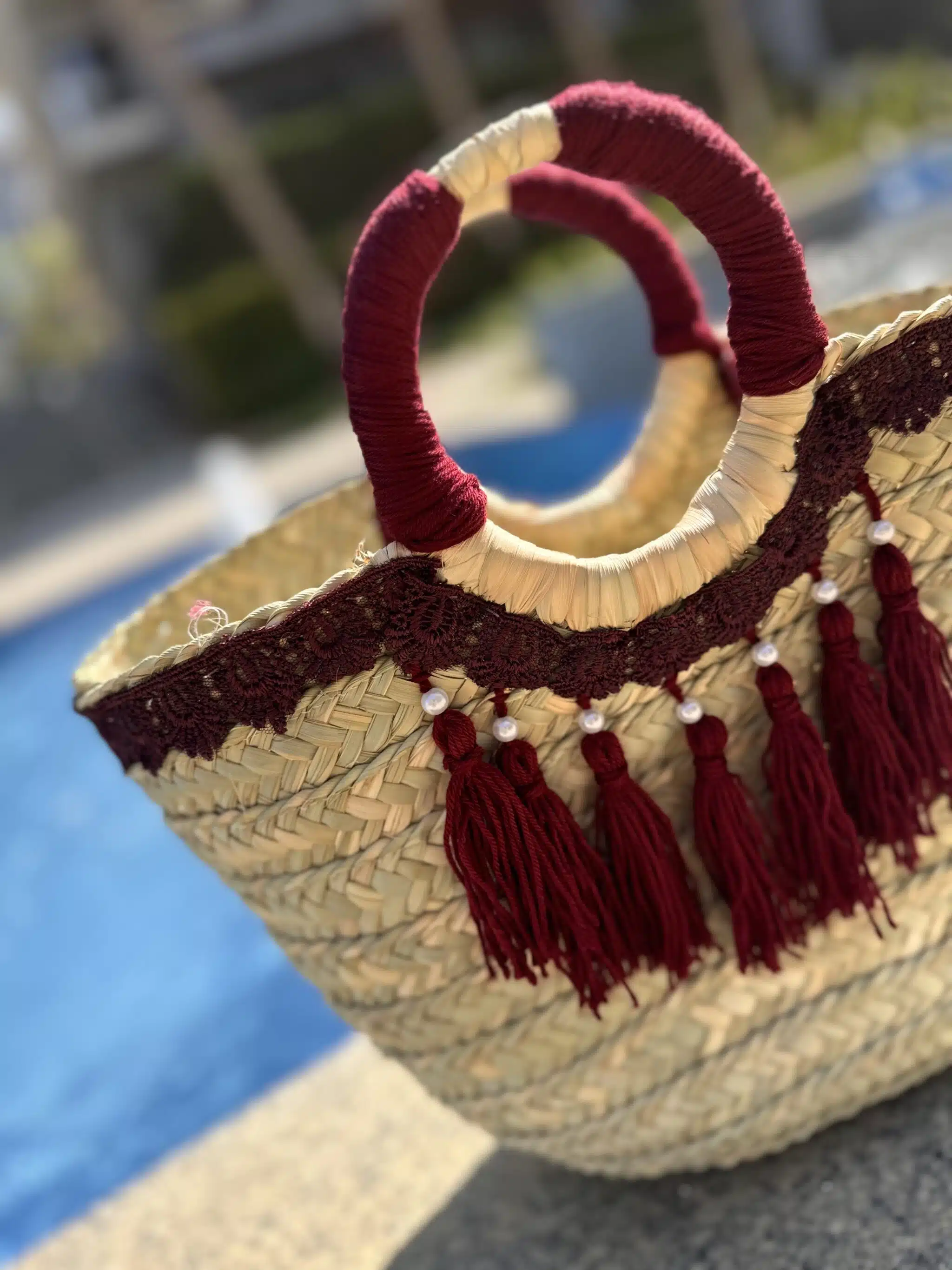 Burgundy tassels bag 1 Burgundy tassels bag