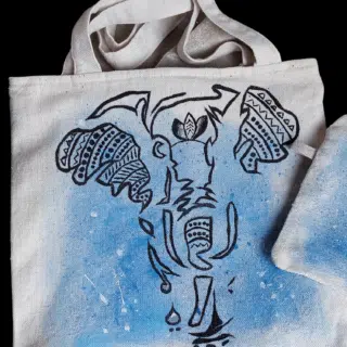 Handpainted toty bag