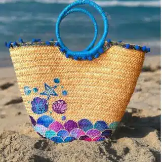 Mermaid straw beach bag