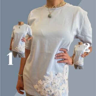 Baby blue tee with floral