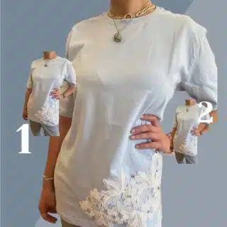 Baby blue tee with floral