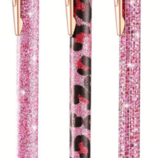 Set of 3 glitter decorated pens
