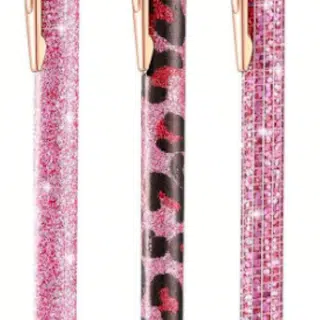 Set of 3 glitter decorated pens
