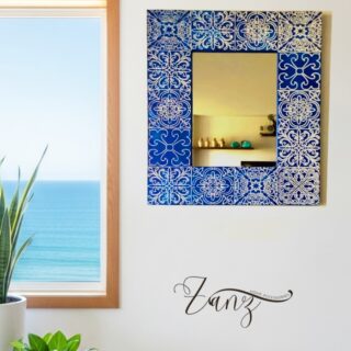 Navy Rectangular Mirror – 60 x 75 cm