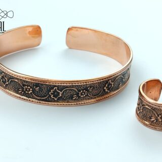 Pure red copper bracelet and ring, free size