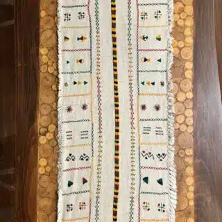 Siwi embroidery Cotton Linen Runner Akhmim Hand Weaving Loom