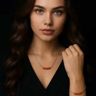 Handmade 925 Silver Gold Sandstone Necklace & Bracelet