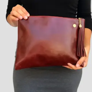 Genuine leather Wristlet Clutch bag