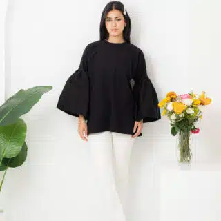 Black Puffed sleeves t-shirt