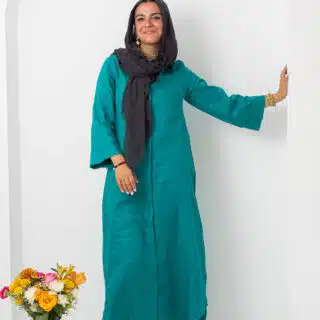 Teal Linen Dress