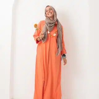 Orange Linen Dress