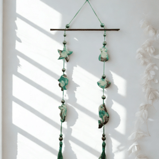 Soft Shell Harmony Greenish Brown Boho wall art