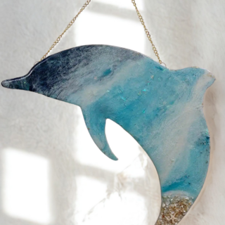 Resin Dolphin Wall Hanging 40x40 cm