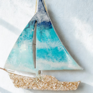 Resin Ship Wall Hanging 30x30 cm