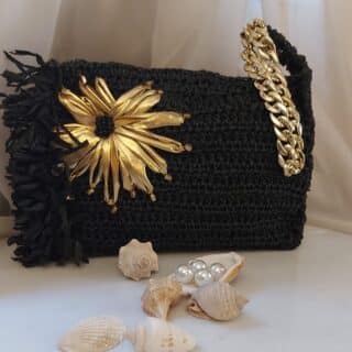 Gold flower clutche