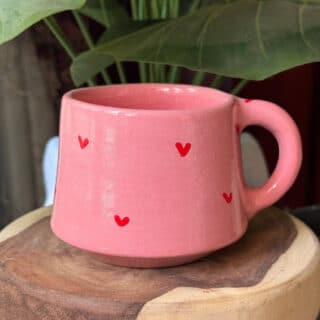 pink hearts mug